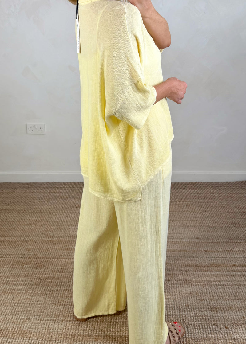 Fiona linen blend shirt - lemon