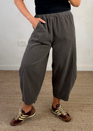 Cabana baby cord barrel leg trouser - Taupe