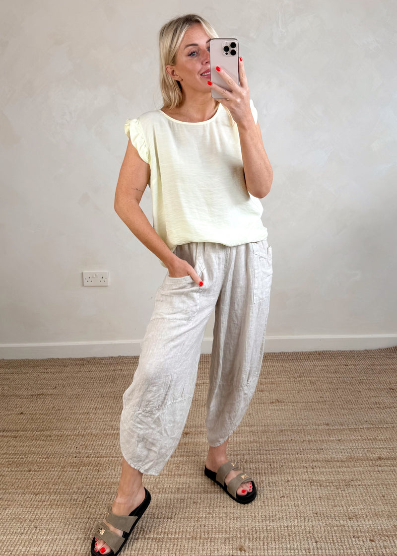 Kiki Frill top - lemon sorbet