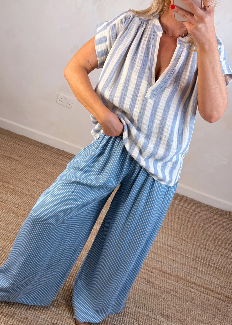 Oxford striped top - blue