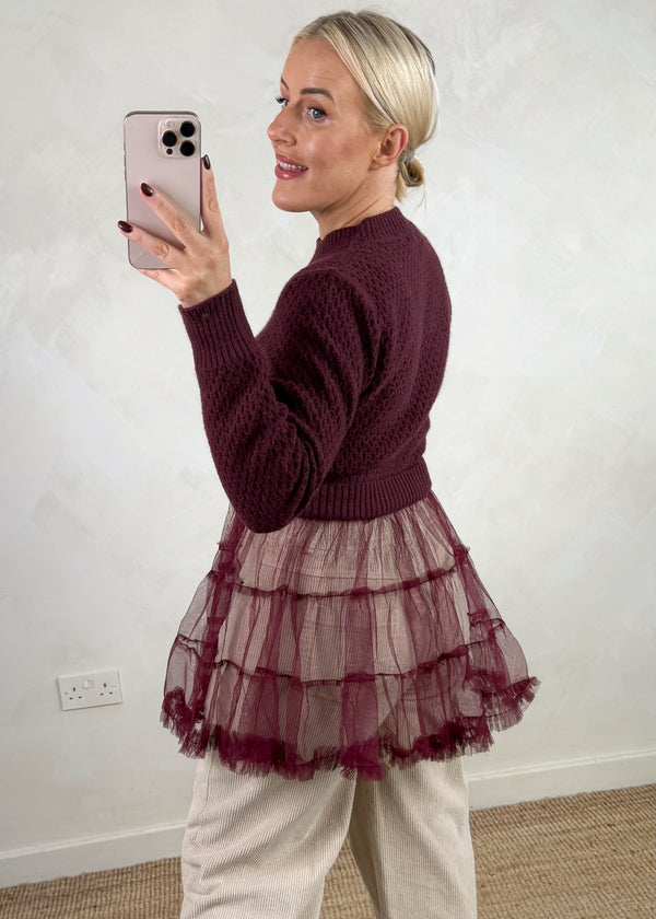 Lucy tulle knit - Damson