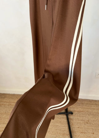 Side stripe trouser - Chocolate