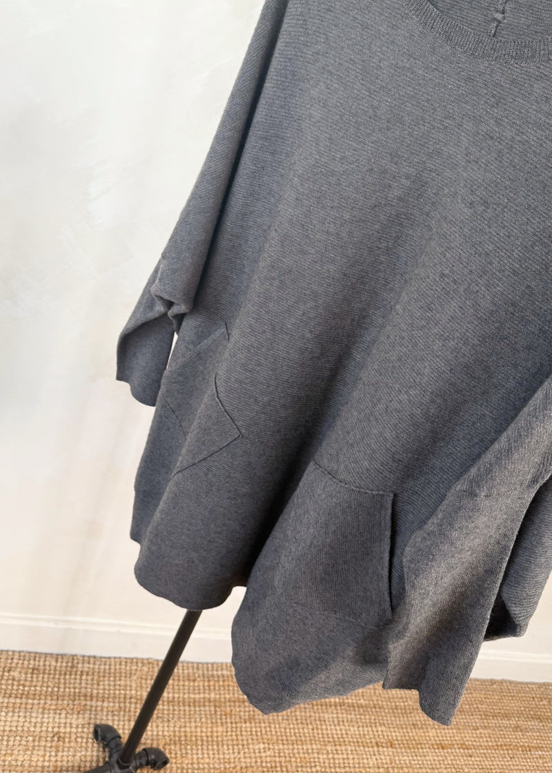 Ingrid pocket knit - shadow grey