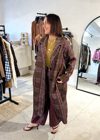 Nicole checked jacket - Olive