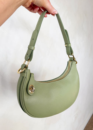 Lois leather cross body bag - Sage