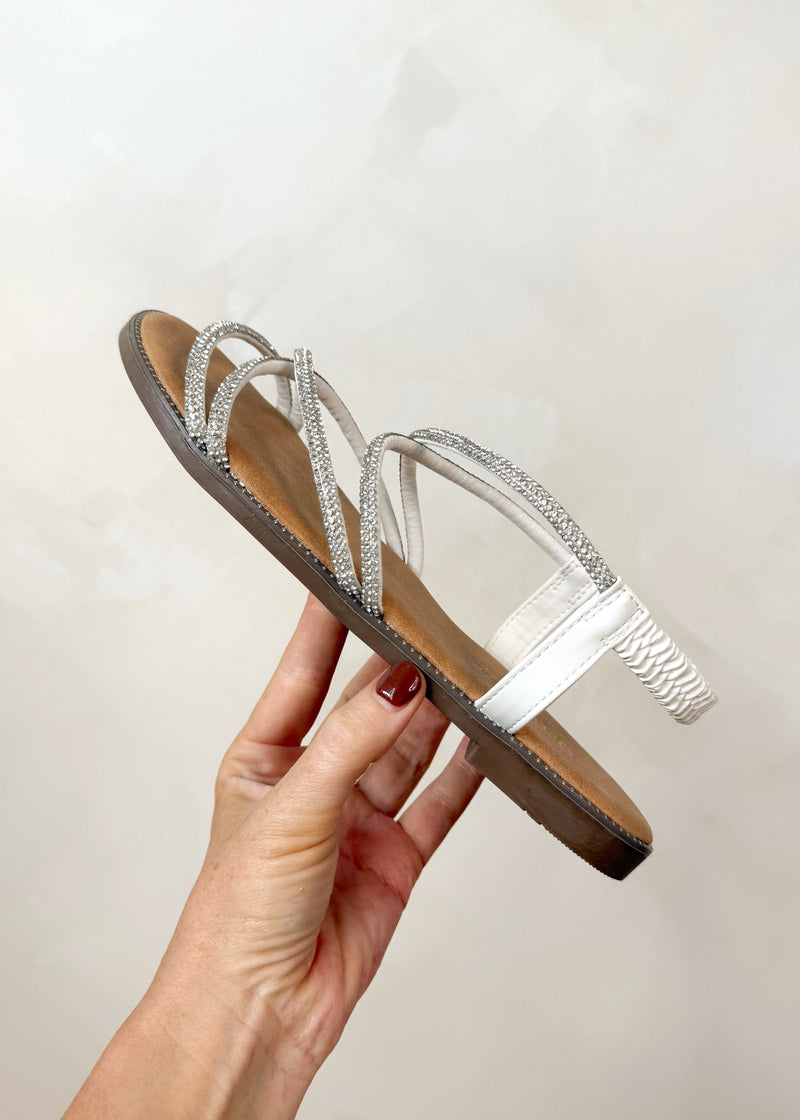 Pamela diamanté sandal - white