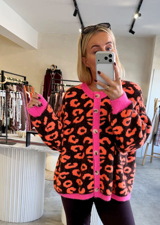 Sam chunky animal print knit - Chocolate