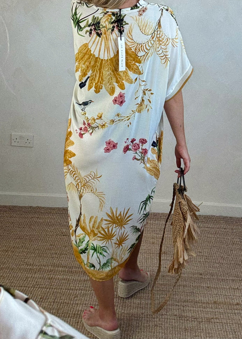 Pippa midi dress - yellow feather