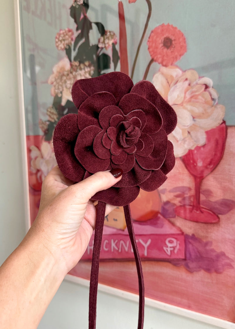 Corsage Leather belt - Merlot