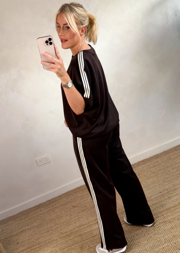 Gigi striped sweater - chocolate