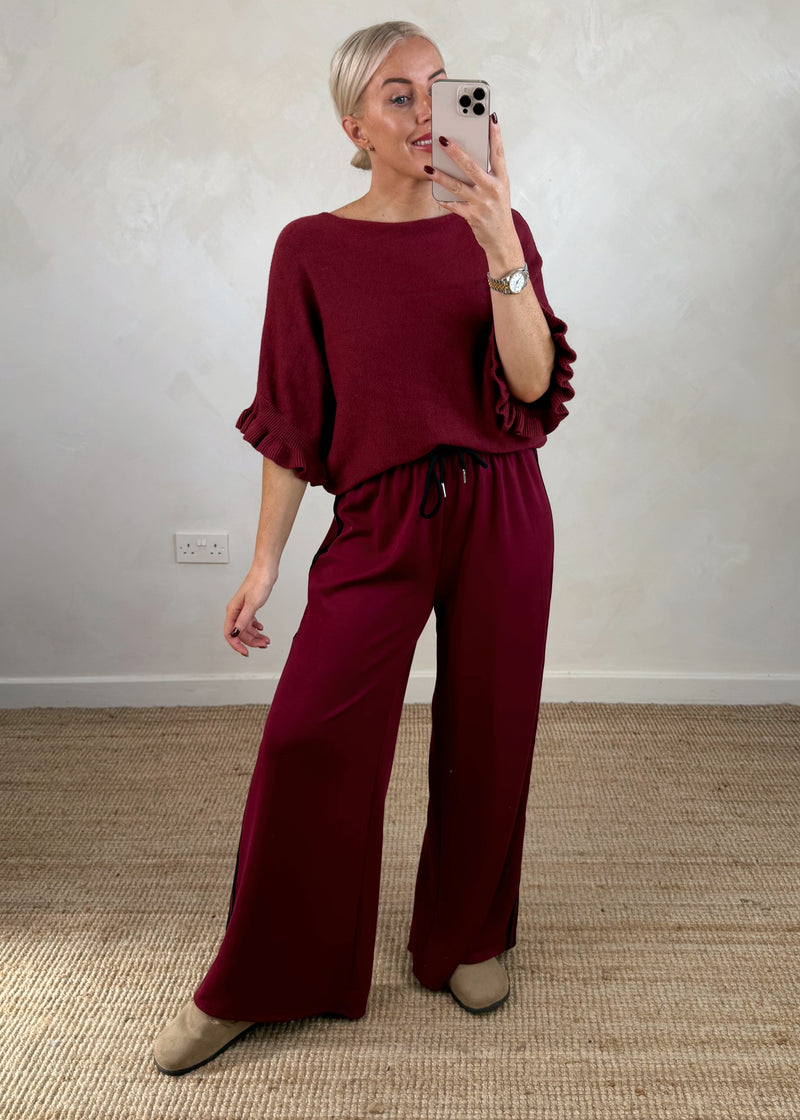 Maddie frill knit - Merlot