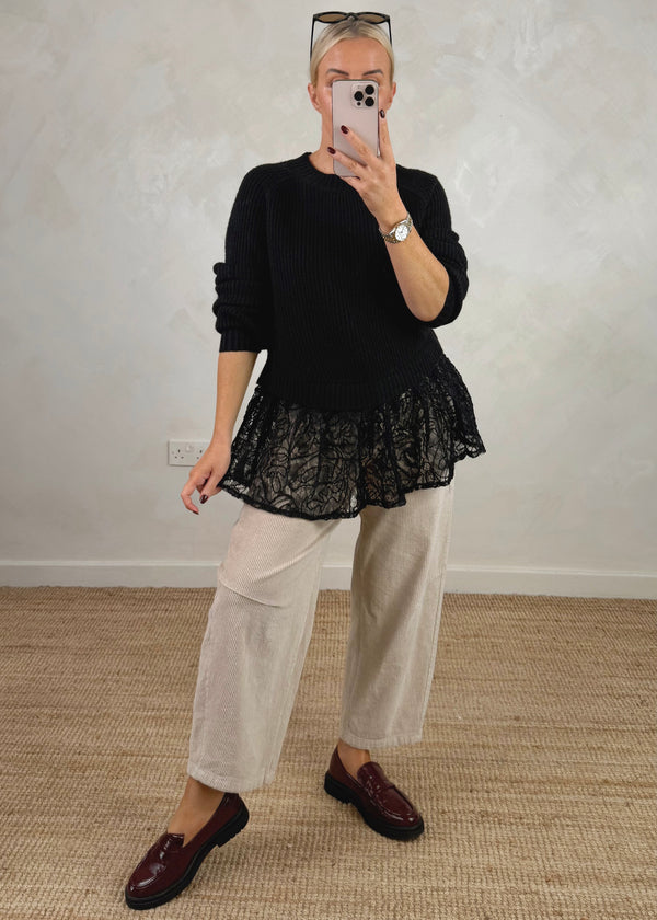 Malmo lace knit - black