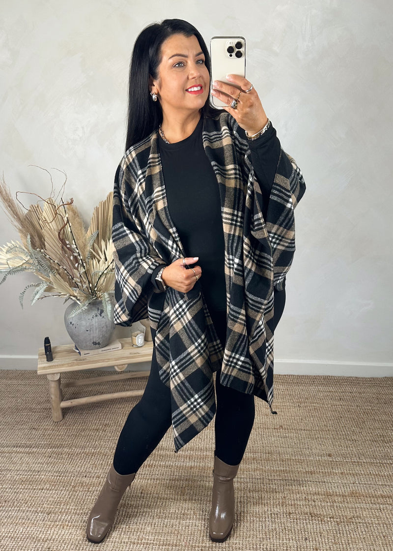 Tartan cape jacket