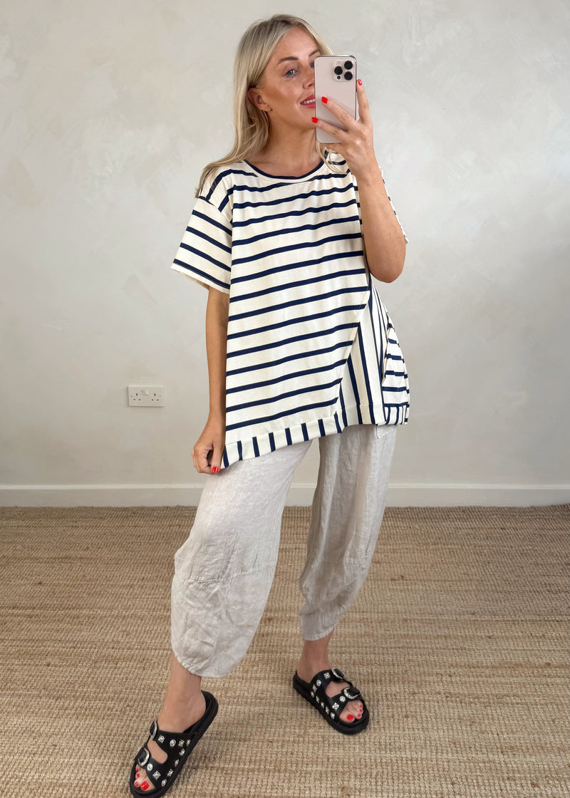 Charlie striped tee - navy