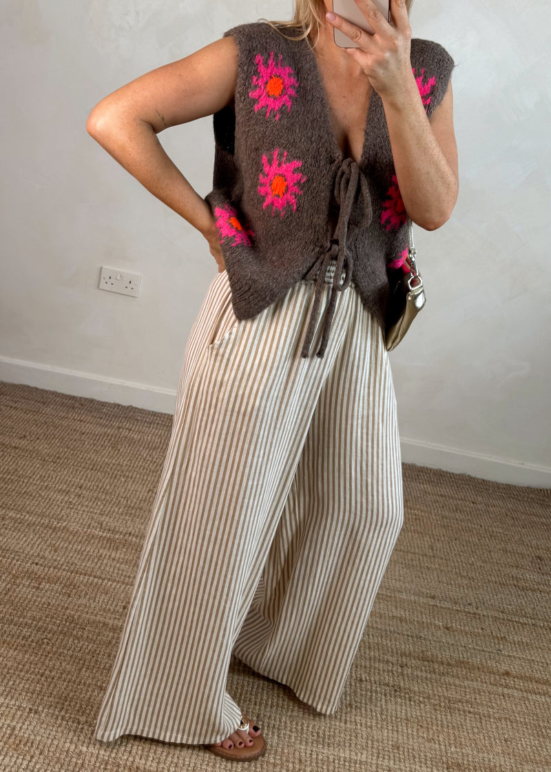 Sunny tie front knit - brown