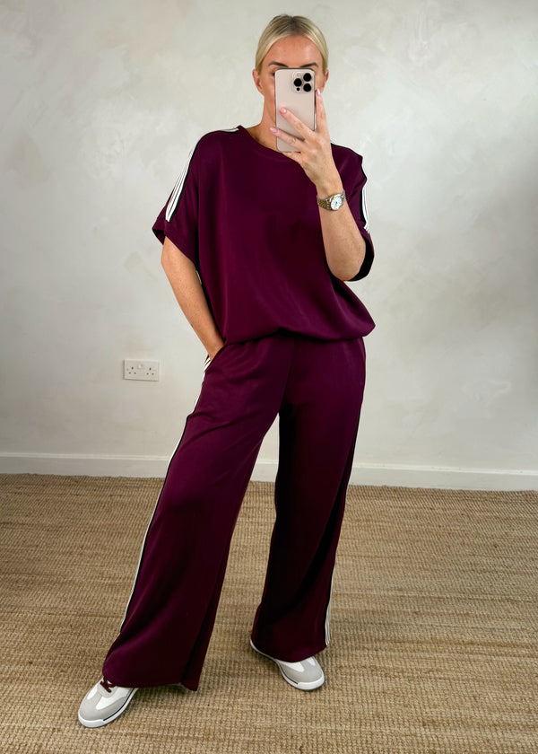 Gigi striped sweater - damson