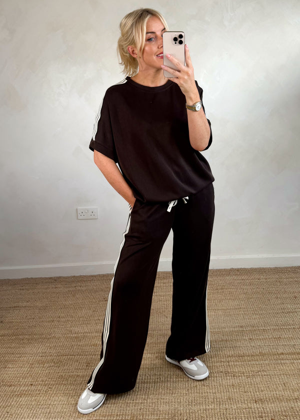 Gigi striped sweater - chocolate