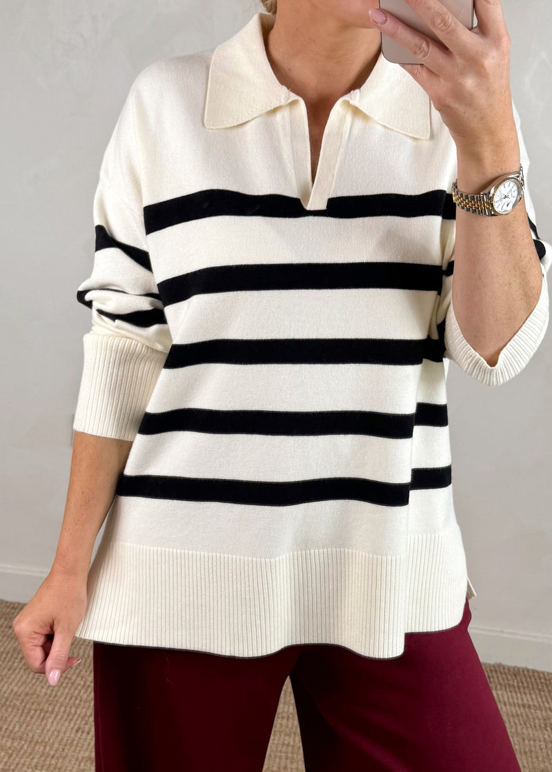 Tabo striped knit - cream