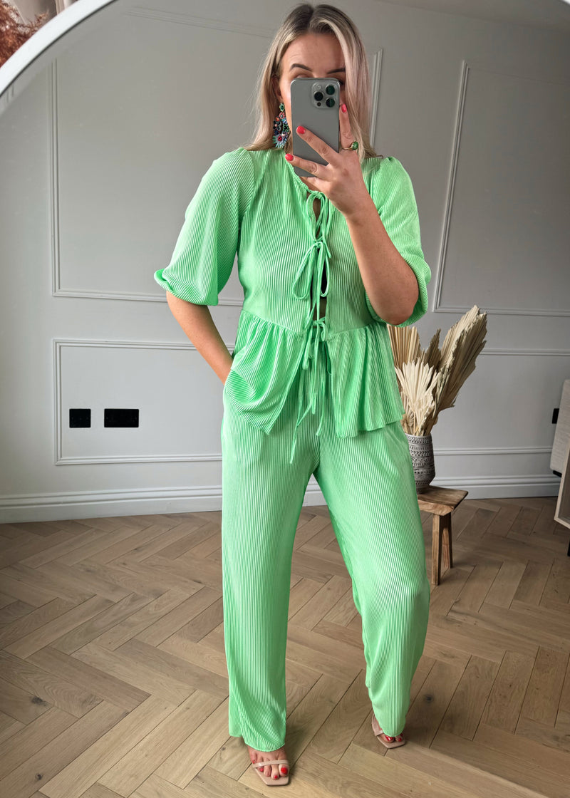 Jemima plisse co-ord - spearmint