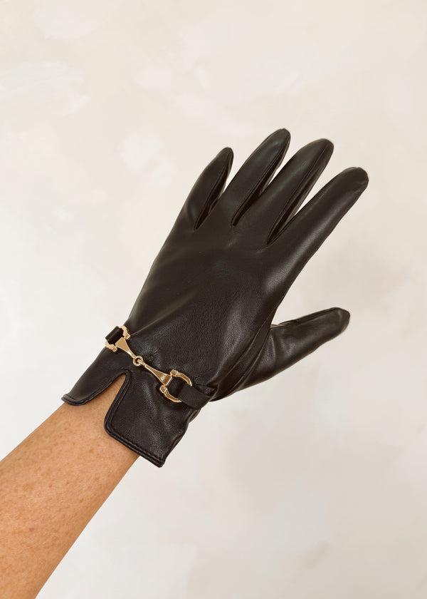 Buckle Driving glove - black