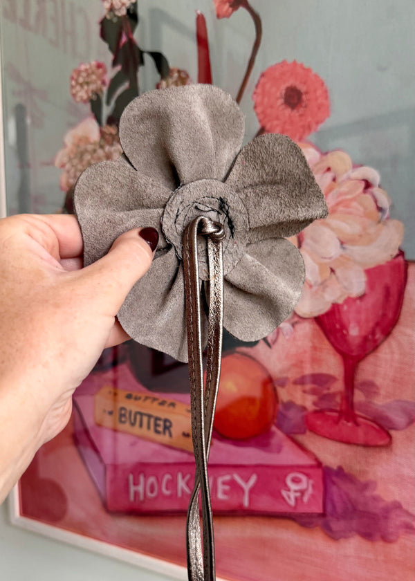 Corsage Leather belt - silver