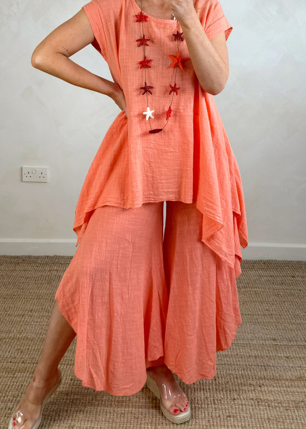 Juliet Wide leg trouser - peach