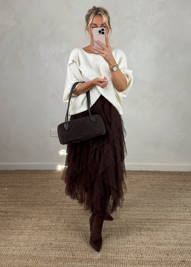 Anais cross front knit - cream