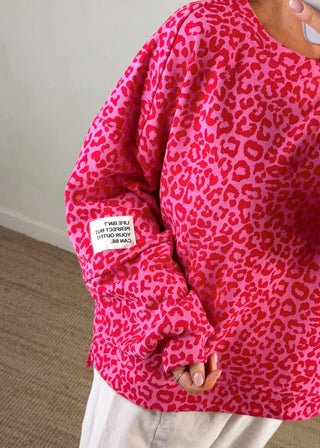 Perfect sweater - pink/red leopard