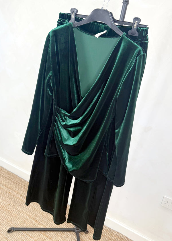 Cleo velvet blouse - jewel green