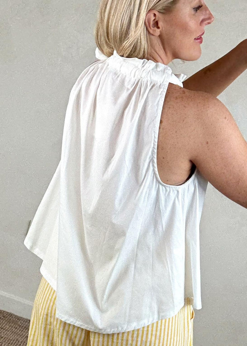 Daisy bow blouse - white