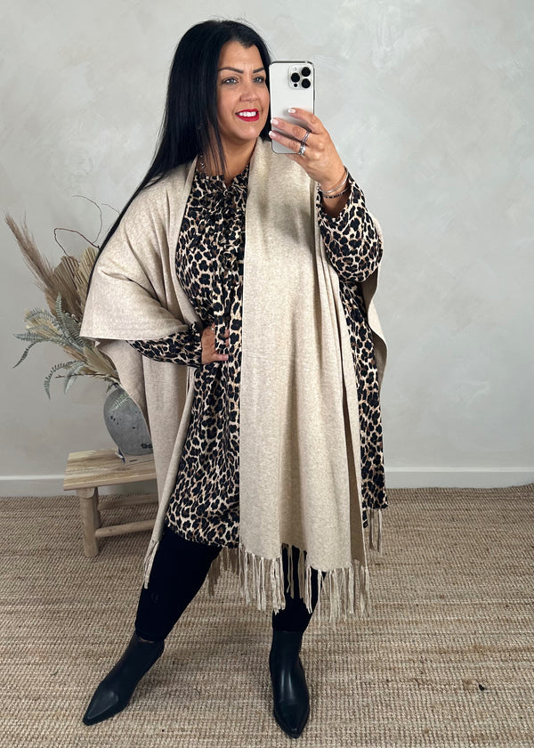 Lissy poncho cardigan - beige