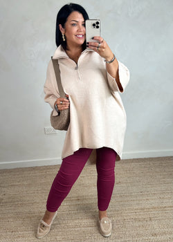 Axel longline knit - beige