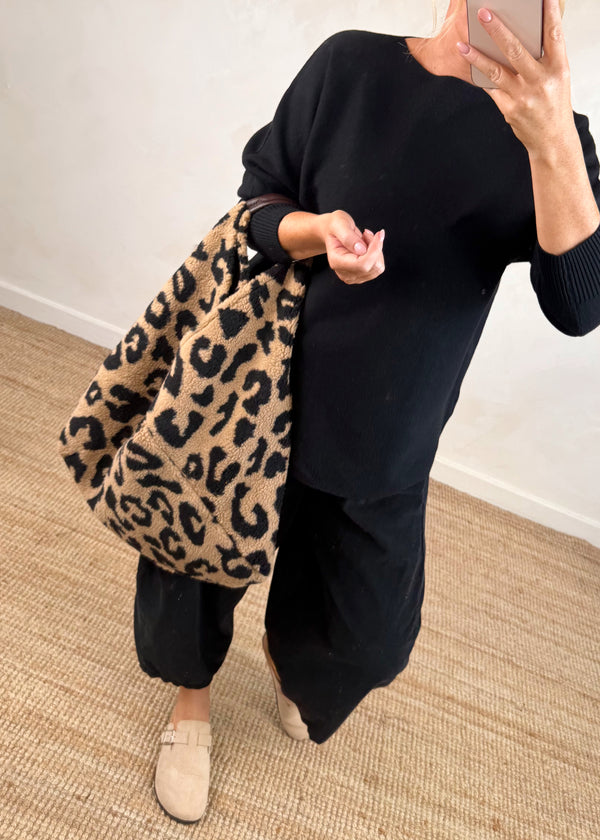 Mimi boucle tote bag - animal