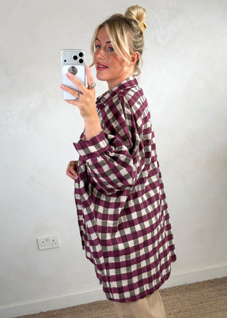 Raye check shirt - Merlot