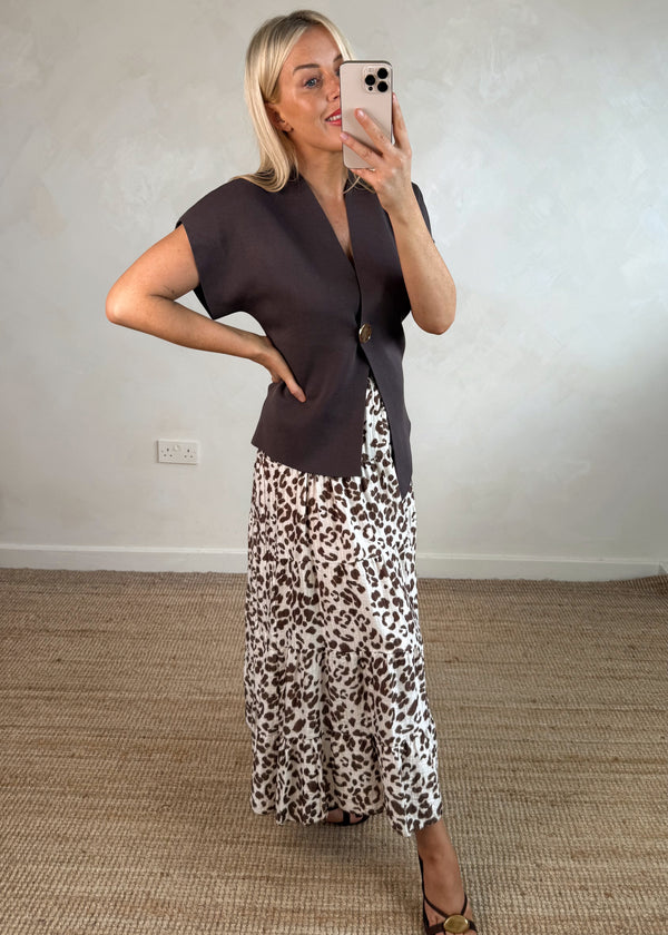 Sabrina button knit - brown