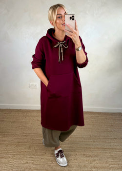 Kent longline hoodie - damson