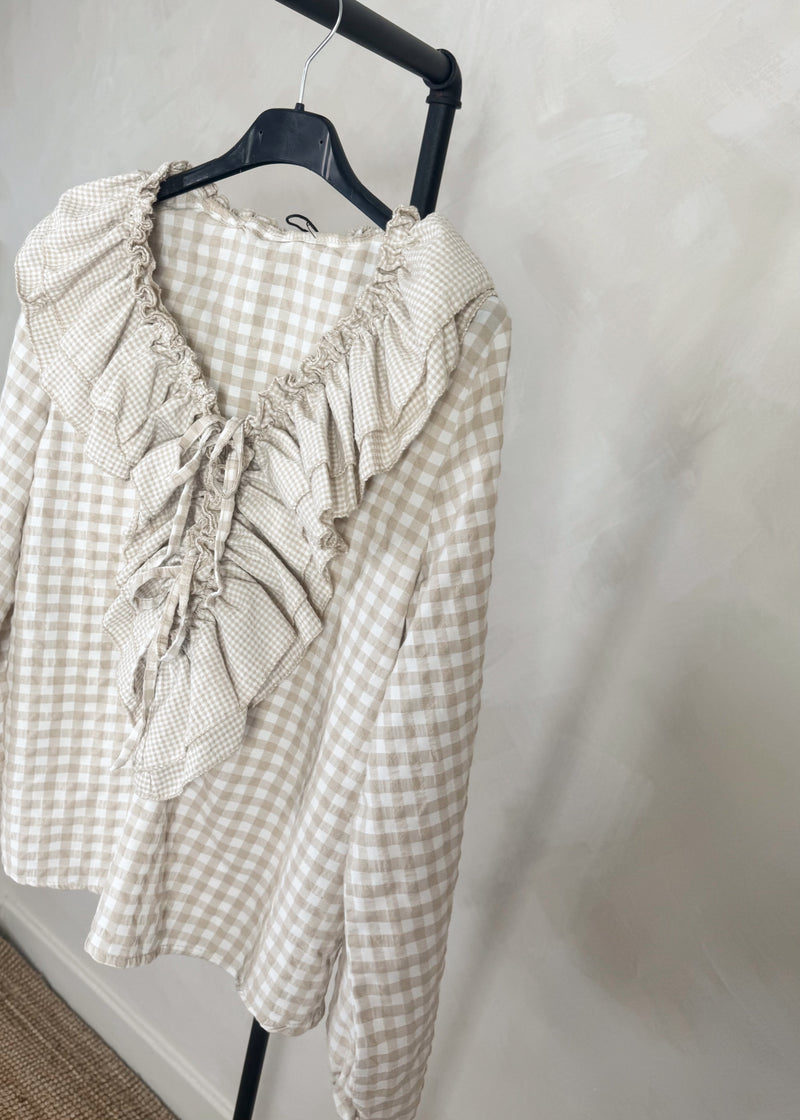 Swifty gingham blouse - beige