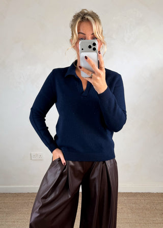 Bonnie collared knit - Navy