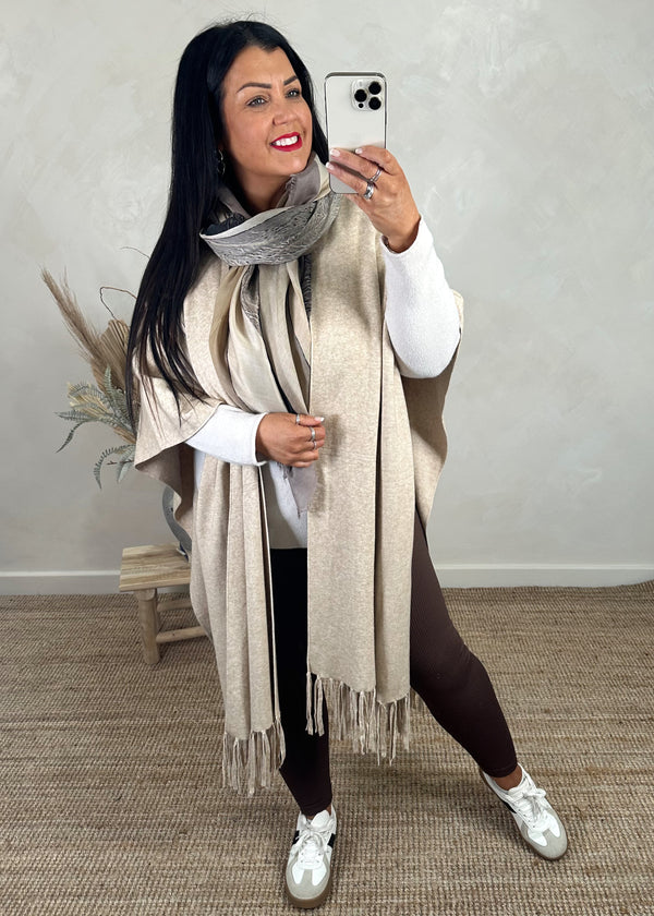 Lissy poncho cardigan - beige