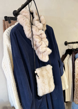 Springy fur scarf - Cream