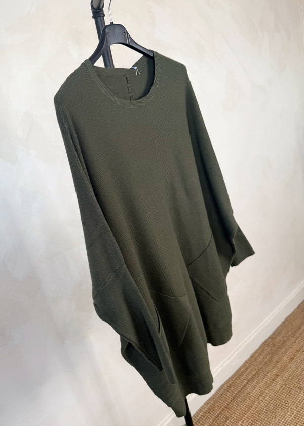 Ingrid pocket knit - khaki