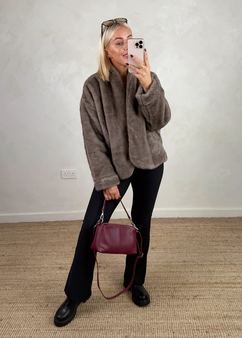Molly zip leather bag - Merlot