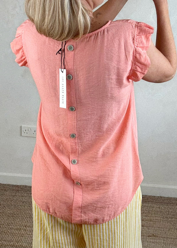 Kiki Frill top - peach
