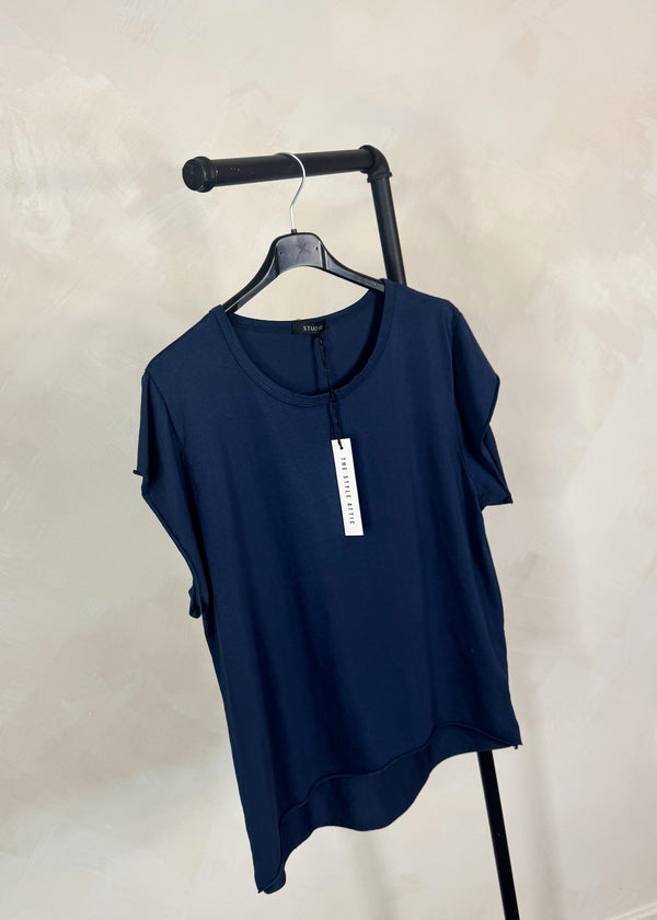 SA cap sleeve Tee - navy