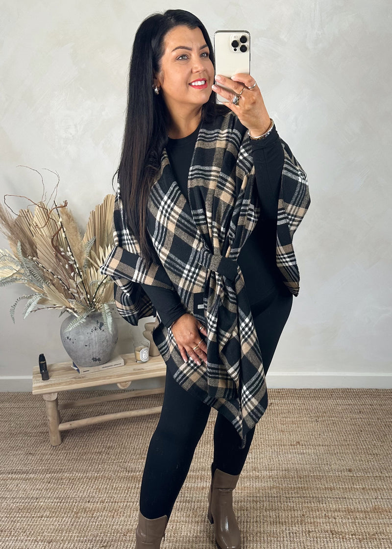 Tartan cape jacket