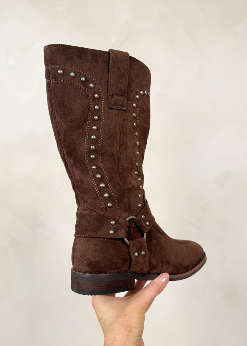 Dusty studded boots - chocolate