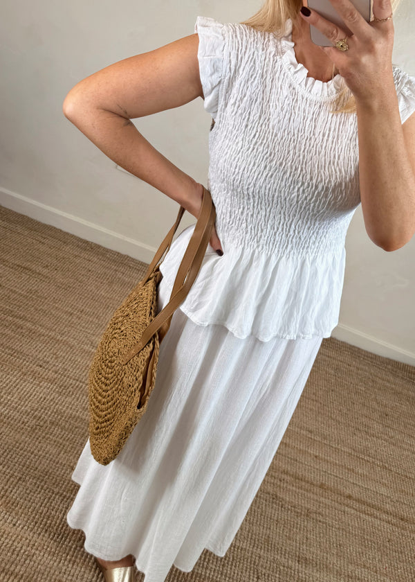 Elvan peplum top - white