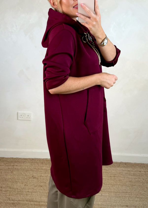Kent longline hoodie - damson