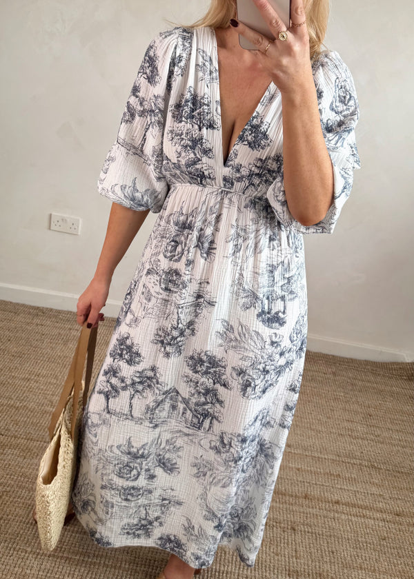 Julia maxi - navy floral