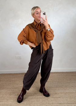 Heritage double shirt knit - rust